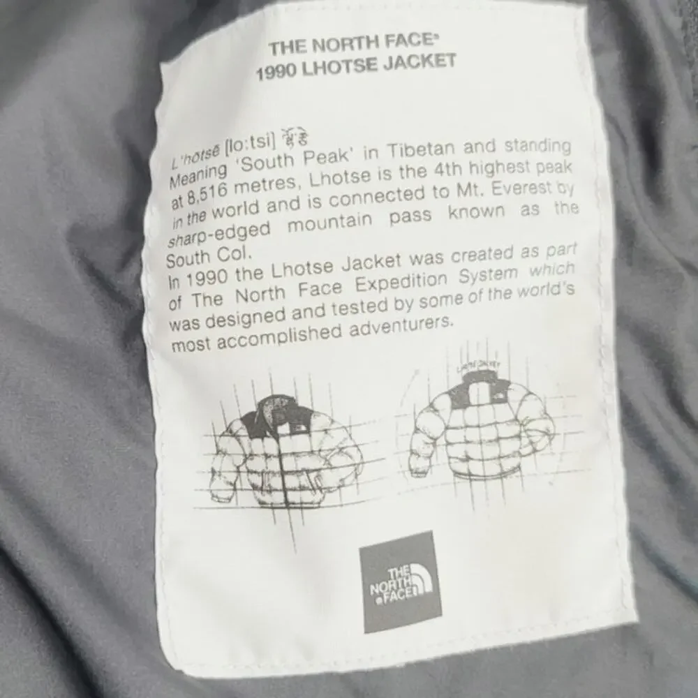 The North Face Lhotse Down Puffer Jacket in Smoked Pearl, sz Medium
